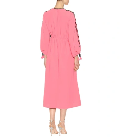 Shop Huishan Zhang Crêpe Dress In Pink