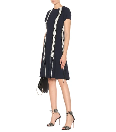 Shop Jonathan Simkhai Dress With Lace-up Detailing In Blue