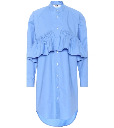 Shop Msgm Cotton Dress In Blue