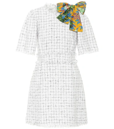 Shop Msgm Cotton-blend Tweed Dress
