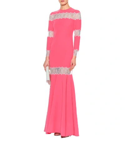 Shop Huishan Zhang Long-sleeved Dress In Pink