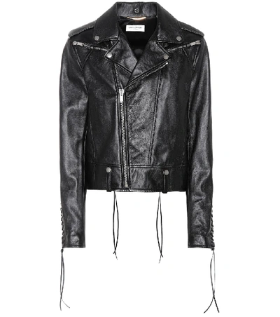 Shop Saint Laurent Leather Jacket In Black