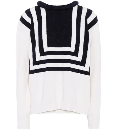 Shop Oscar De La Renta Silk And Cotton Sweater