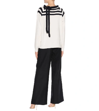 Shop Oscar De La Renta Silk And Cotton Sweater