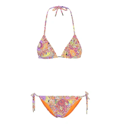Shop Etro Paisley-printed Bikini In Multicoloured