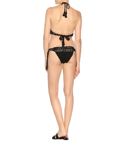 Shop Anna Kosturova Darling Crocheted Cotton Bikini Bottoms In Black