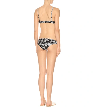 Shop Lisa Marie Fernandez Genevieve Floral-printed Bikini In Black