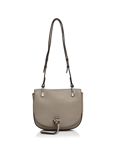 Shop Elizabeth And James Zoe Leather Saddle Bag - 100% Exclusive In Dove Gray/silver