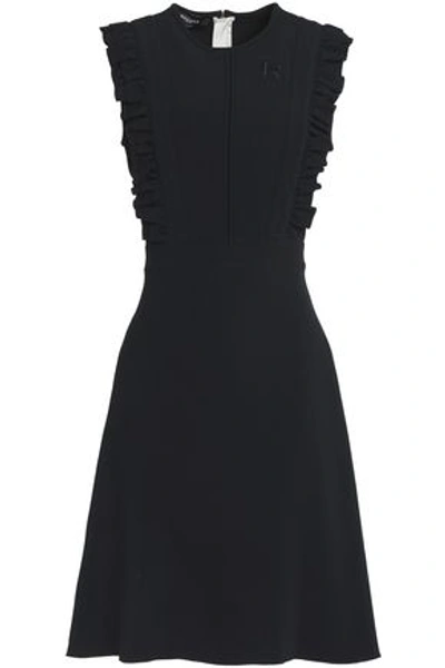 Shop Rochas Woman Ruffle-trimmed Crepe Dress Black