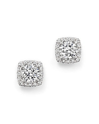 Shop Bloomingdale's Certified Diamond Halo Stud Earrings In 14k White Gold, 1.70 Ct. T.w. - 100% Exclusive