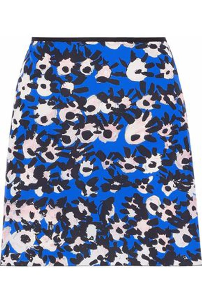 Shop Marni Printed Shell Mini Skirt In Cobalt Blue