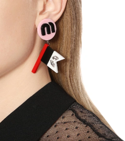 Shop Miu Miu Clip-on Earrings In Multicoloured