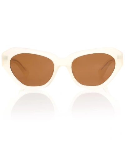 Shop Dries Van Noten X Linda Farrow Sunglasses In White