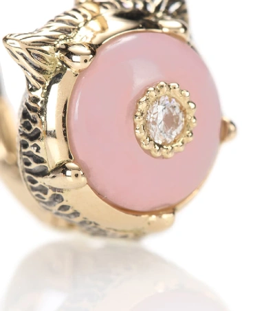 Shop Gucci Le Marché Des Merveilles 18kt Gold Earrings With Diamonds And Opal