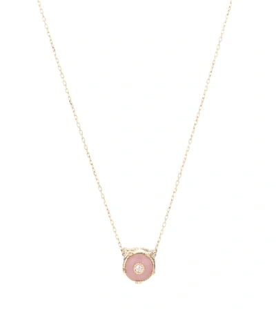 Shop Gucci Le Marché Des Merveilles 18kt Gold Necklace With Diamonds And Opal