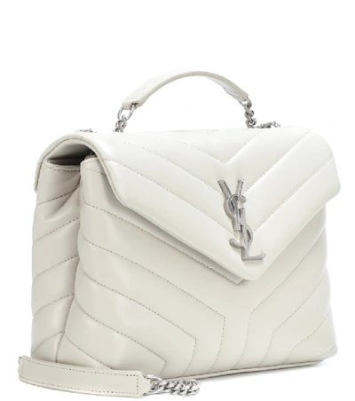 Shop Saint Laurent Small Loulou Monogram Shoulder Bag In White