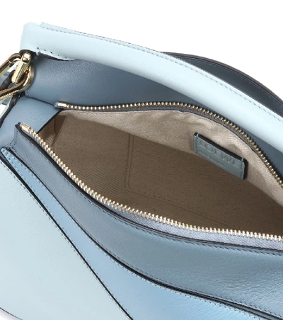 Shop Loewe Puzzle Small Leather Shoulder Bag In Blue