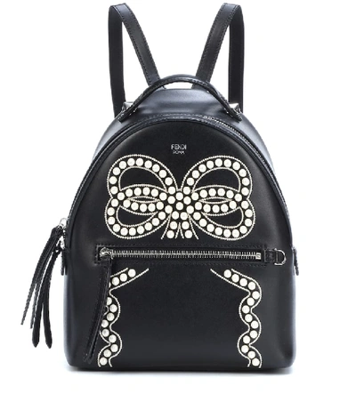 Shop Fendi Mini Embellished Leather Backpack