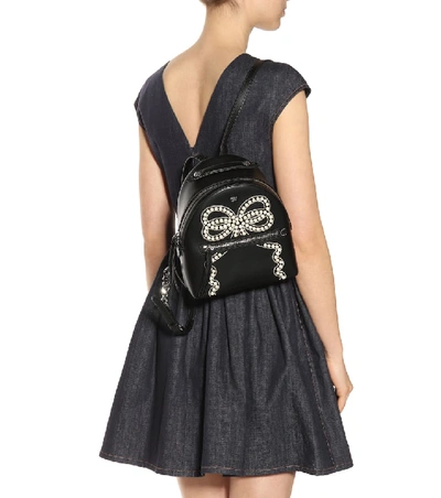 Shop Fendi Mini Embellished Leather Backpack