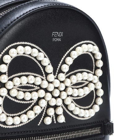 Shop Fendi Mini Embellished Leather Backpack