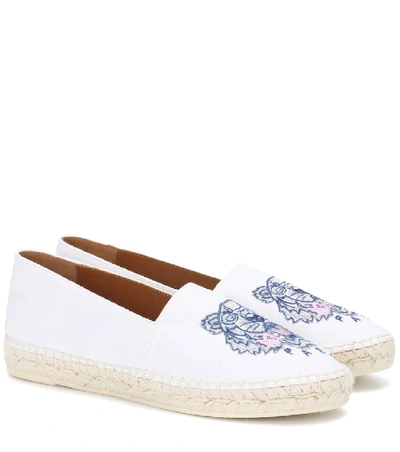 Shop Kenzo Embroidered Espadrilles In White