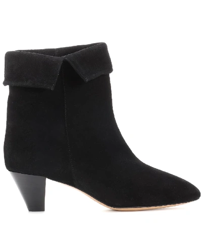 Shop Isabel Marant Dyna Suede Ankle Boots In Black