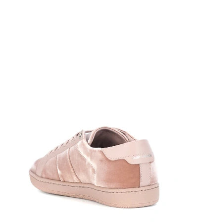 Shop Saint Laurent Sl/01 Velvet Sneakers In Pink