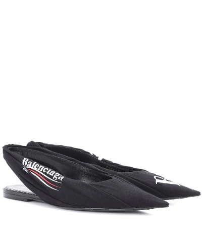 Shop Balenciaga Knife Printed Ballerinas In Black