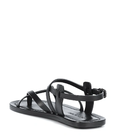 Shop Saint Laurent Nu-pieds Leather Sandals In Black