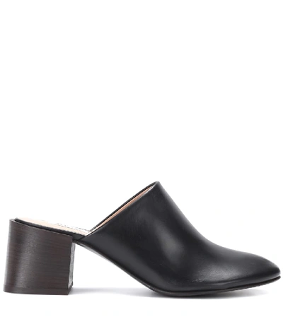 Shop Acne Studios Sihl Leather Mules In Black