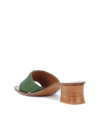 Shop Bottega Veneta Intrecciato Leather Sandals In Green