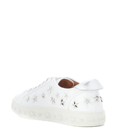 Shop Aquazzura Cosmic Star Leather Sneakers