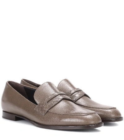 Shop Bottega Veneta Leather Loafers In Brown