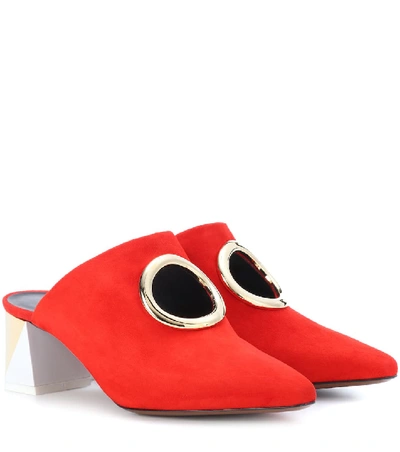 Shop Neous Pleione Suede Mules In Red