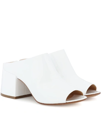 Shop Mm6 Maison Margiela Patent Leather Sandals In White