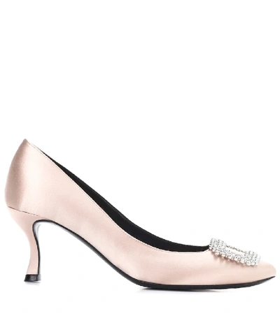 Shop Roger Vivier Vertigo Satin Pumps In Pink