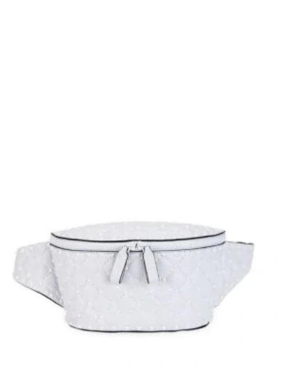 Shop Valentino Rockstud Spike Leather Belt Bag In White