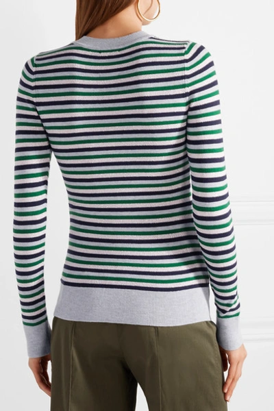 Shop Joostricot Metallic Striped Stretch-knit Sweater In Green