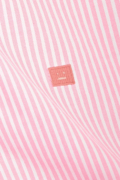 Shop Acne Studios Ohio Face Striped Cotton Shirt In Pink