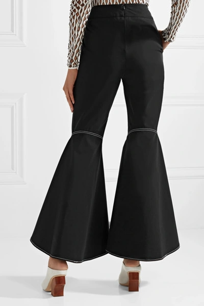 Shop Beaufille Aldra Stretch-cotton Flared Pants In Black