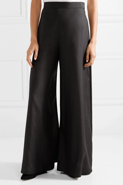 Shop The Row Elle Silk-organza Wide-leg Pants In Black