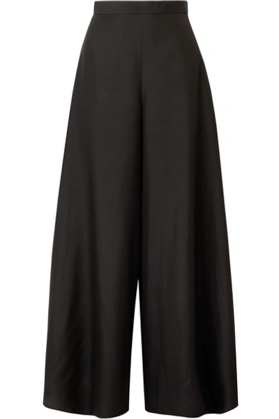 Shop The Row Elle Silk-organza Wide-leg Pants In Black