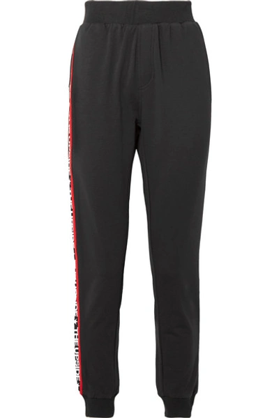 The Upside Star Bound Striped Cotton-blend Jersey Track Pants In Black