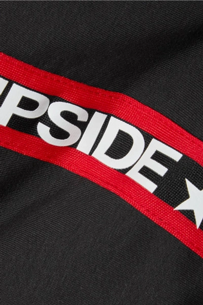 The Upside Star Bound Striped Cotton-blend Jersey Track Pants In Black