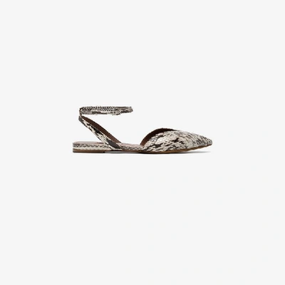 Shop Tabitha Simmons Python Vera Leather Ballet Flats In Nude&neutrals