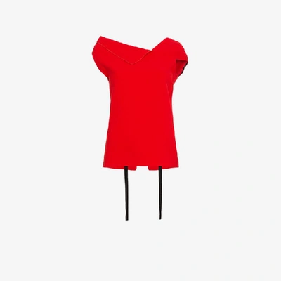 Shop Roland Mouret Raywell Wool Top In Red