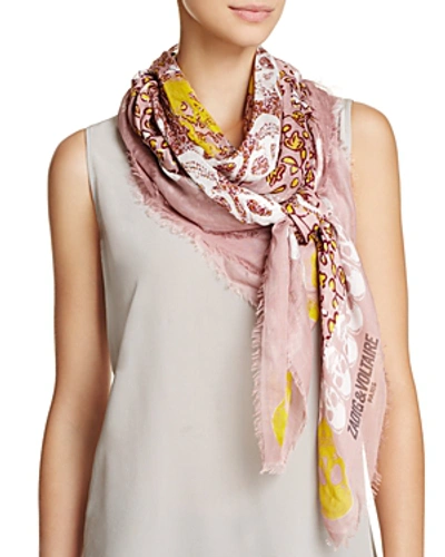 Shop Zadig & Voltaire Kerry Garden Scarf In Pink/multi