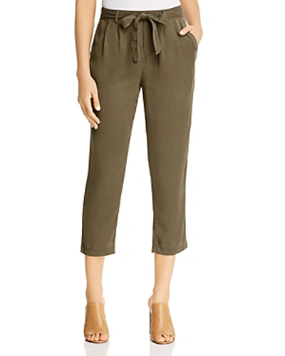 Shop Three Dots Twill Pleated Cropped Pants In Niscoise
