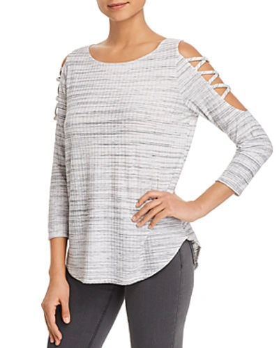 Shop Status By Chenault Strappy Shoulder Top In Gray