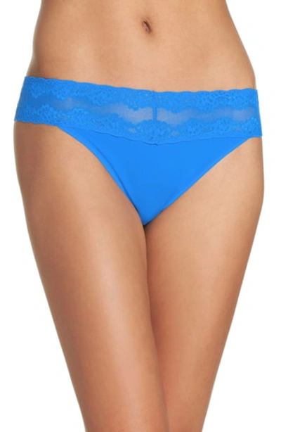 Shop Natori Bliss Perfection Thong In Bright Blue